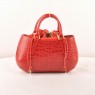 Fendi B Fab Red Crocodile Veins Leather Medium Top-handle Bag