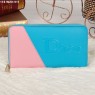 Christian Dior Multicolor Sky Blue/Pink Zipper Wallet 118