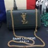 New YSL Chain Bag 24cm Caviar Leather Dark Green
