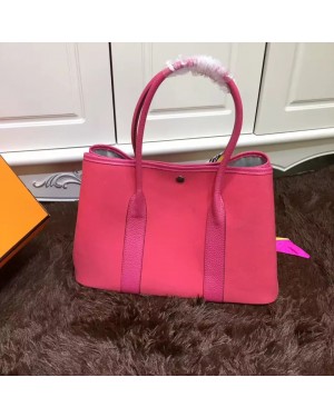 Hermes Garden Party 36cm Canvas Handbag Hot Pink