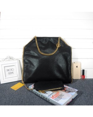 Stella McCartney Falabella Shaggy 37cm Shoulder Bag Black Gold