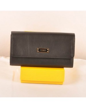 Fendi Black Ferrari Leather Long Wallet